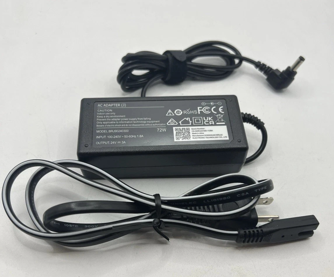 Alimentatore 24V 3A 72W 100-240V AC/DC Switching BRJ90240300 Nero 3 Pin Desktop