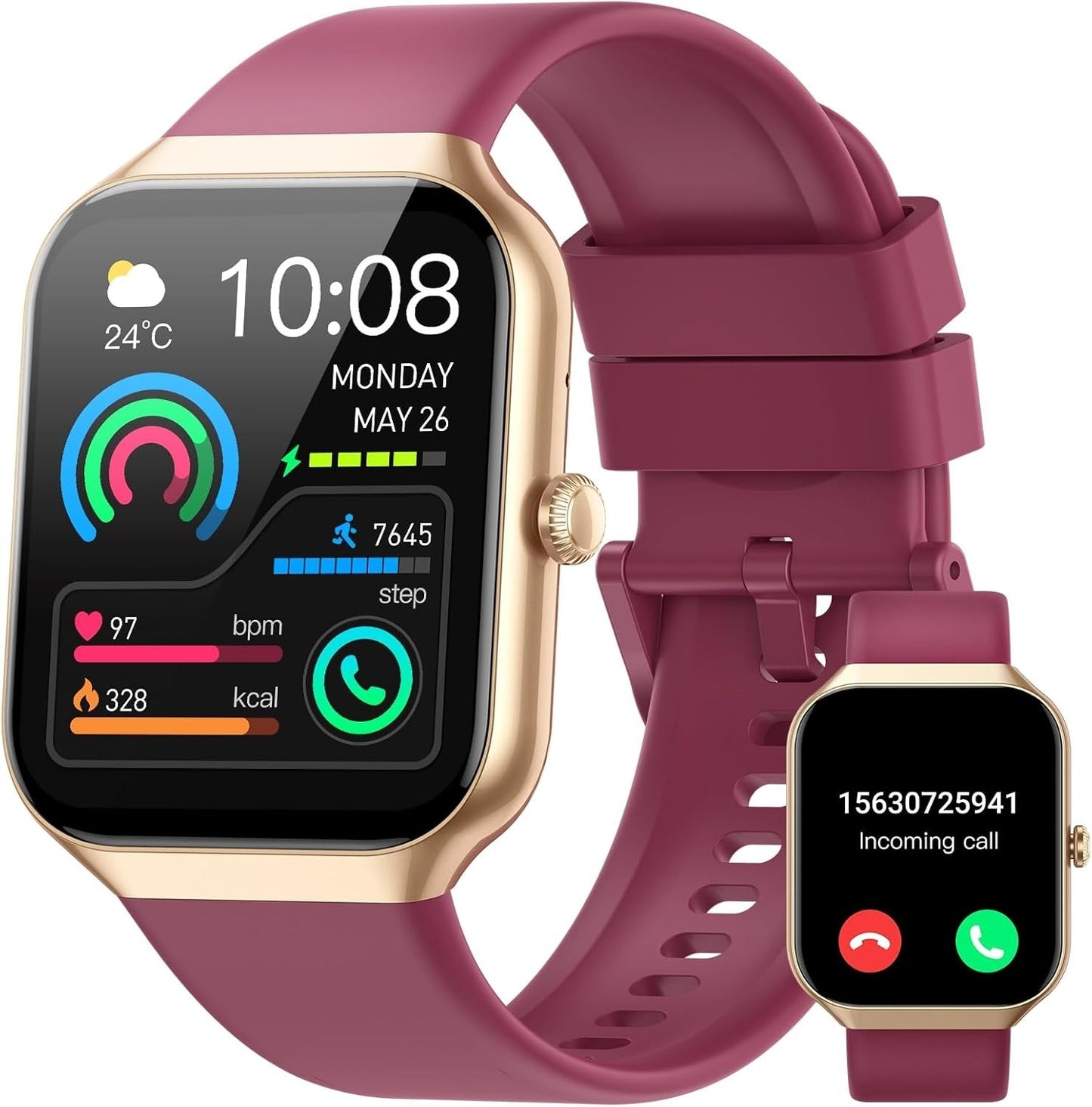 HOIFA P98 Smartwatch Uomo Donna 1,96" Chiamate SpO2 Cardio Sonno 113+ Sport IP68