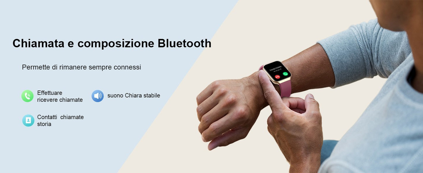 HOIFA P98 Smartwatch Uomo Donna 1,96" Chiamate SpO2 Cardio Sonno 113+ Sport IP68
