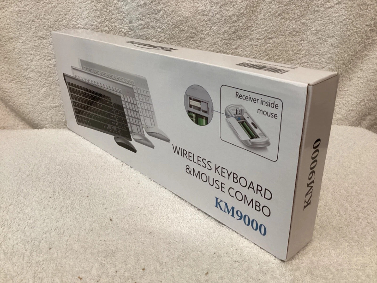 Set Tastiera Mouse Wireless TopMate KM9000 2.4GHz 2400DPI Silenzioso USB Bianco