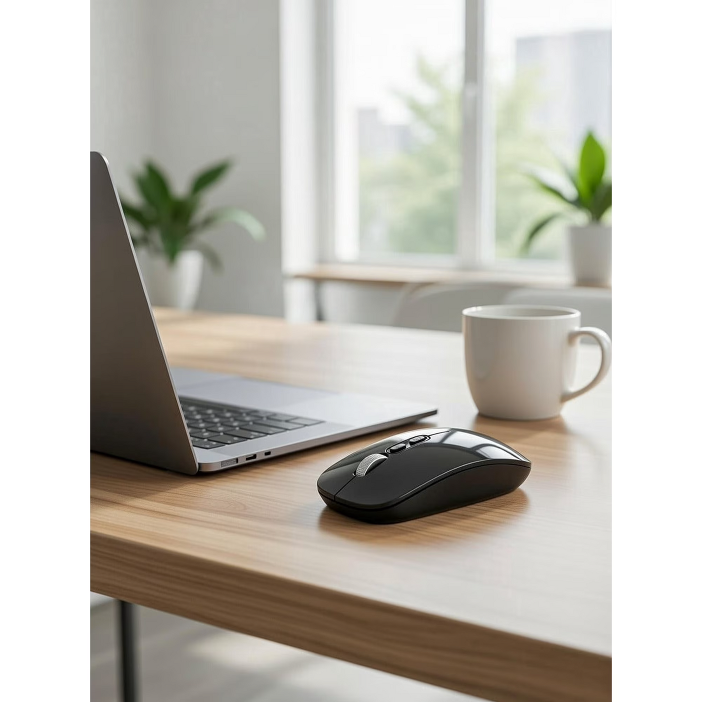Mouse Wireless M103 2.4GHz 1600DPI Ricaricabile Silenzioso Ergonomico 10m - Nero