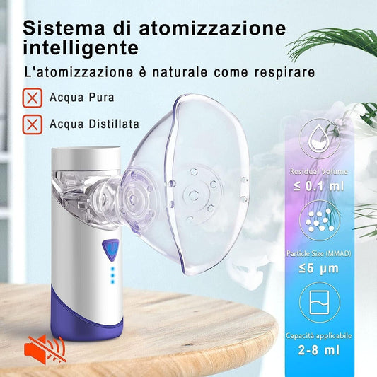 Nauotk Aerosol Portatile, Inalatore Aerosol Ultrasuoni Silenzioso Ricaricabile