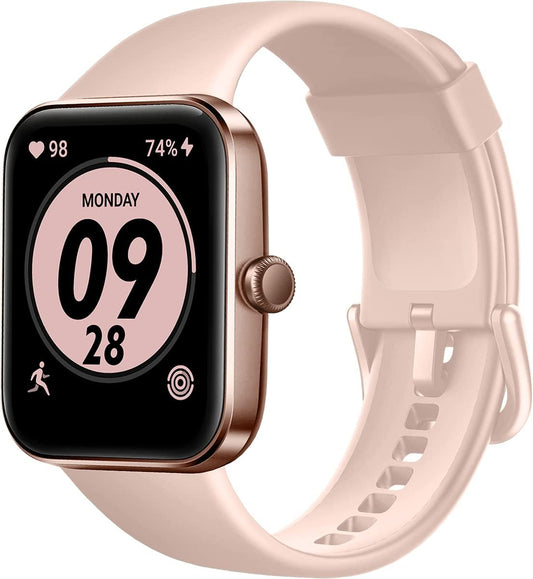 Smartwatch Donna Uomo,smartwatch Orologio Fitness Contapassi Cardiofrequenzimetro, Sfondo Personalizzato, Modalità Nuoto, Gestire la Musica, GPS Condiviso, Meteo (1,5 pollici-ROSA)